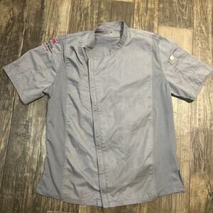 Chef Works Shirt Gray L University of Minnesota Gray Short Sleeve Coat Jacket